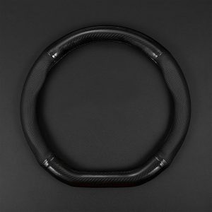 1 Pack Car Breathable Steering Wheel Cover, Wear -Resistant Steering Wheel Sleeve, Carbon Fiber Non-Slip Steering Wheel Protector, Four Seasons Universal Steering Wheel Set (Black #D -Shaped)